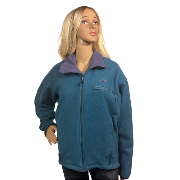Nike FIT Teal Fleece Full Zip Jacket - Picture 1 of 11
